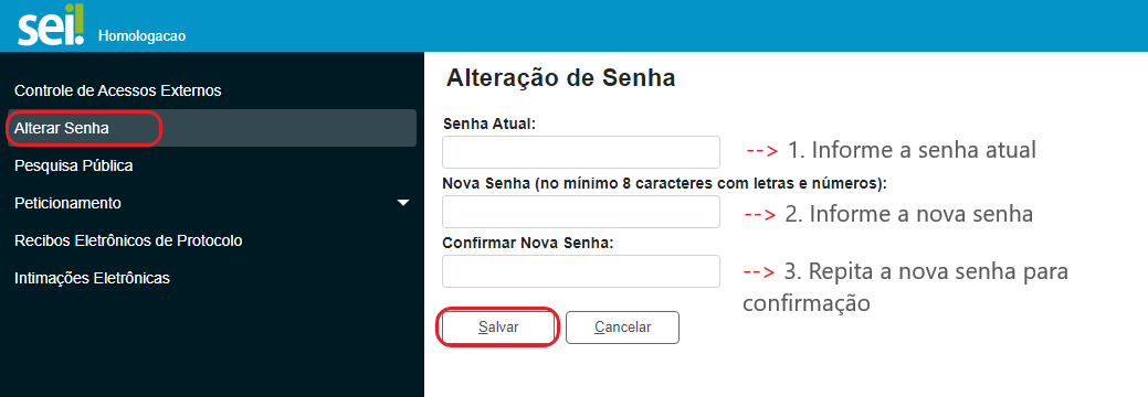 Alterar Senha